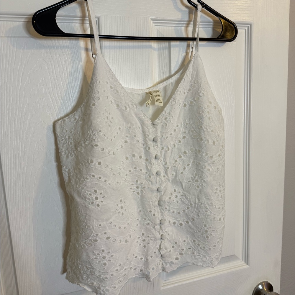 Japna White Fitted Buttoned Camisole